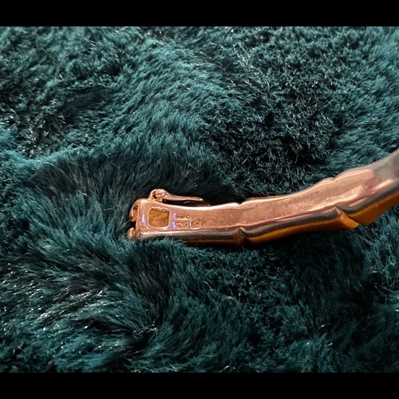 Sterling Silver and Tigereye Bamboo motif bangle bracelet - Picture 7 of 8